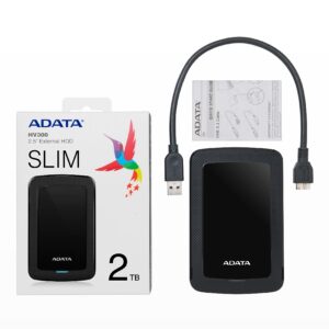 DISCO DURO EXTERNO ADATA HV300 2TB PORTATIL 2.5 USB 3.2 WINDOWS MAC LINUX DASHDRIVE SLIM COLOR NEGRO AHV300-2TU31-CBK - Adata