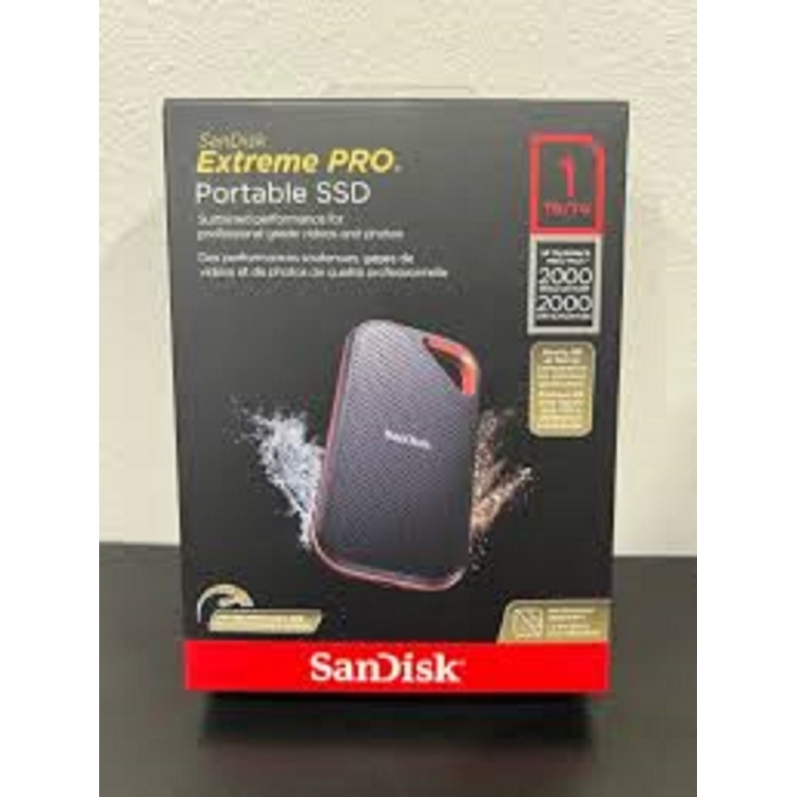 UNIDAD DE ESTADO SOLIDO EXTERNO SANDISK EXTREME PRO 1TB USB 3.2 VELOCIDAD DE LECT. 2000 MB/S USO RUDO SDSSDE81-1T00-G25 - SAN