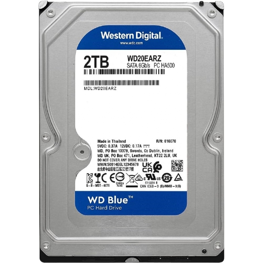 DISCO DURO INTERNO WD BLUE 2TB 3.5 ESCRITORIO SATA3 6GB S 64MB 5400RPM WINDOWS WD20EARZ - Wd - Western Digital