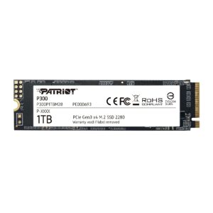 UNIDAD DE ESTADO SOLIDO INTERNO PATRIOT P300 1TB M.2 2280 NVME PCIE GEN 3X4 LECT.2100 ESCRIT.1650 MBS PC LAPTOP MINIPC - Patr