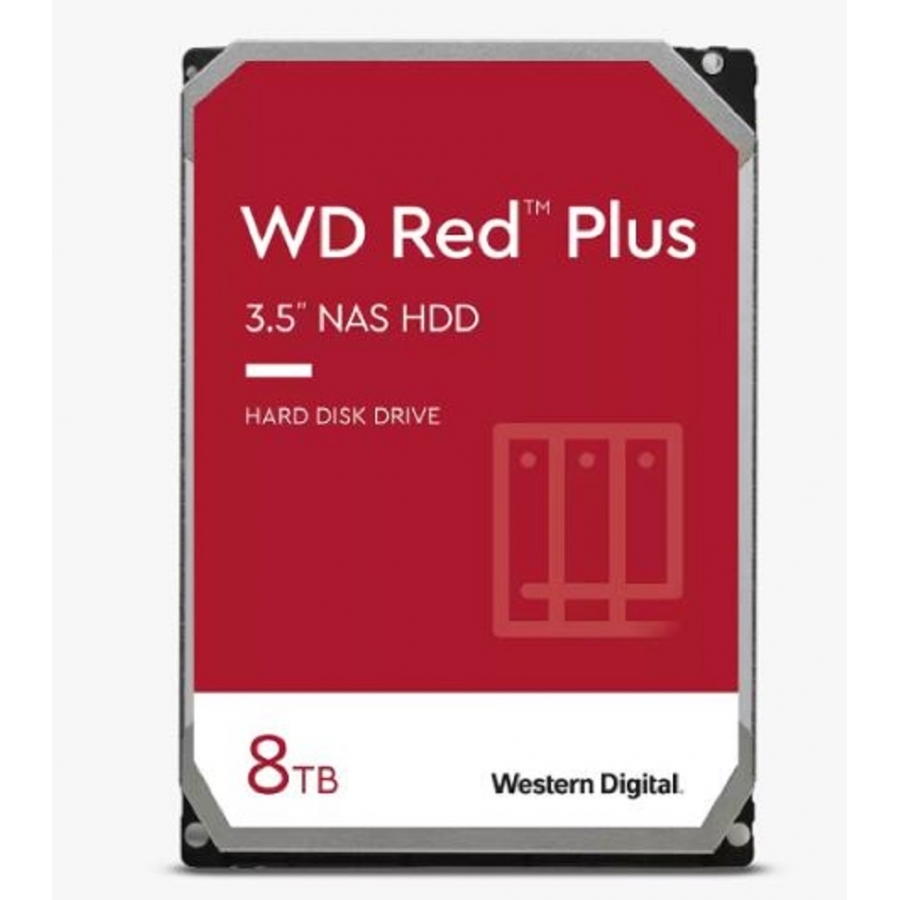 DISCO DURO INTERNO WD RED PLUS 8TB 3.5 ESCRITORIO SATA3 6GB/S 256MB 5640RPM 24X7 HOTPLUG NAS 1-8 BAHIAS WD80EFPX - Wd - Weste