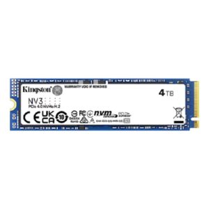 UNIDAD DE ESTADO SOLIDO KINGSTON INTERNO SNV3S NV3 4TB M.2 2280 NVME PCIE GEN 4X4 LECT.6000/ESCRIT.5000 MB/S PC/LAPTOP/MINI P