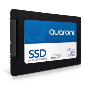 UNIDAD DE ESTADO SOLIDO SSD QUARONI 2.5 2TB / SATA3 / 6GB/S 7MM / LECT 500MB/S / ESCRIT 470MB/S. CAJA C/100 PZAS - Quaroni