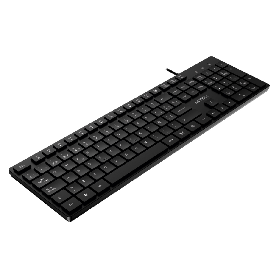TECLADO ACTECK VANTAGE AERO TA545 / ALAMBRICO USB / MULTIMEDIA / ESPAÑOL / 105 TECLAS / WINDOWS / MEMBRANA / NEGRO / AC-94347