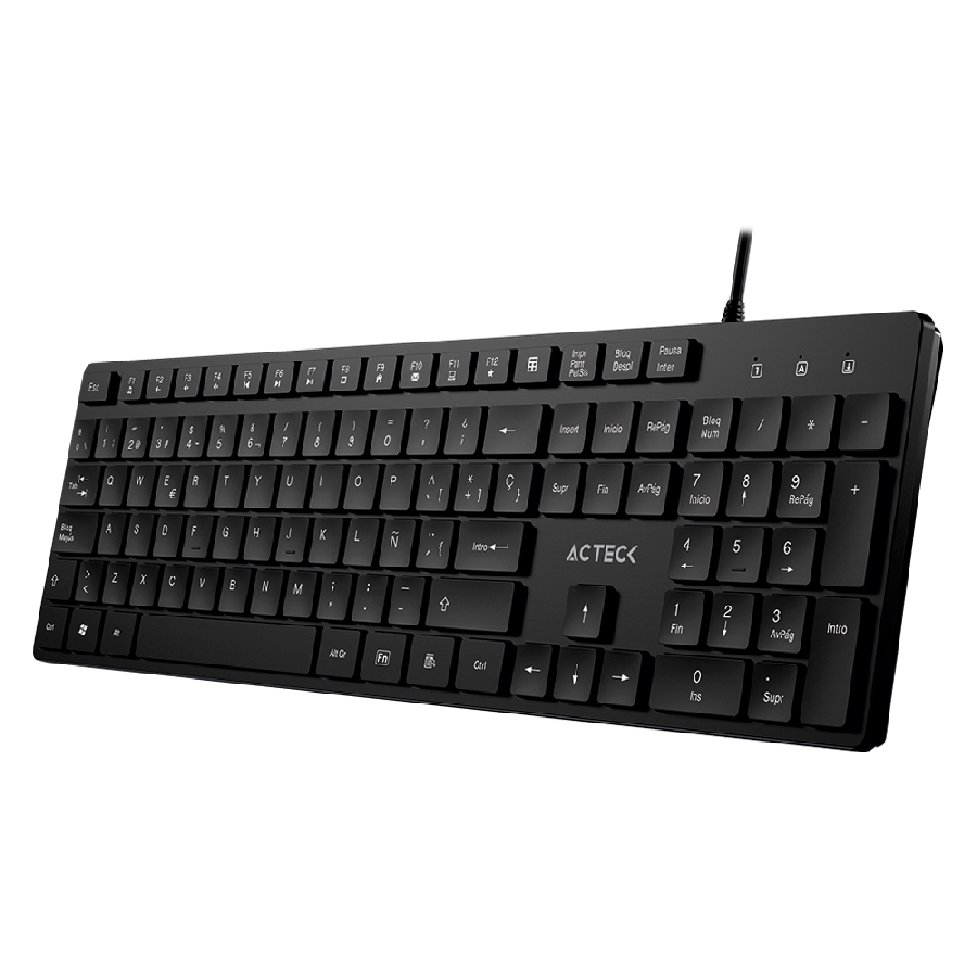 TECLADO ACTECK VANTAGE AERO TA545 / ALAMBRICO USB / MULTIMEDIA / ESPAÑOL / 105 TECLAS / WINDOWS / MEMBRANA / NEGRO / AC-94347