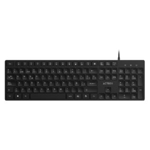 TECLADO ACTECK VANTAGE AERO TA545 / ALAMBRICO USB / MULTIMEDIA / ESPAÑOL / 105 TECLAS / WINDOWS / MEMBRANA / NEGRO / AC-94347