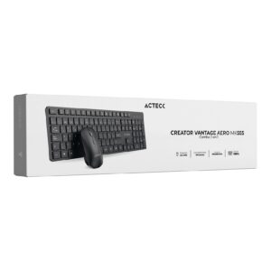 KIT ACTECK CREATOR VANTAGE AERO MK555 / TECLADO Y MOUSE / INALAMBRICO DONGLE USB / ERGONOMICO / WIN / ESPAÑOL / MEMBRANA / 10
