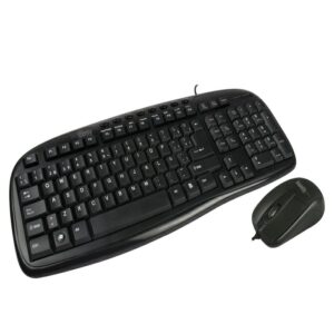 KIT TECLADO Y MOUSE ALAMBRICOS CONECTOR USB IDEAL PARA USUARIOS DIESTROS Y ZURDOS EASY LINE BY PERFECT CHOICE BALANCE – NEGRO