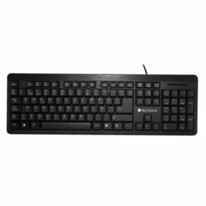 TECLADO TECHZONE TZ16TEC01-ALA ALAMBRICO STANDARD USB ERGONOMICO NEGRO - Tech Zone Accesorios