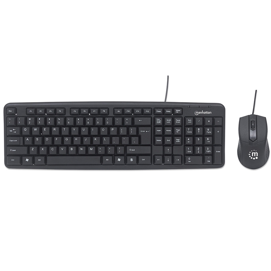 TECLADO Y MOUSE,MANHATTAN,178464, ÓPTICO USB CABLEADO, COMBO - Manhattan