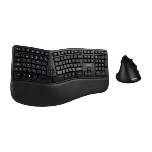 KIT ACTECK CREATOR VIRTUOS FITT MK770 / TECLADO Y MOUSE VERTICAL / INALAMBRICO / RECEPTOR USB / RECARGABLE / 118 TECLAS / ESP
