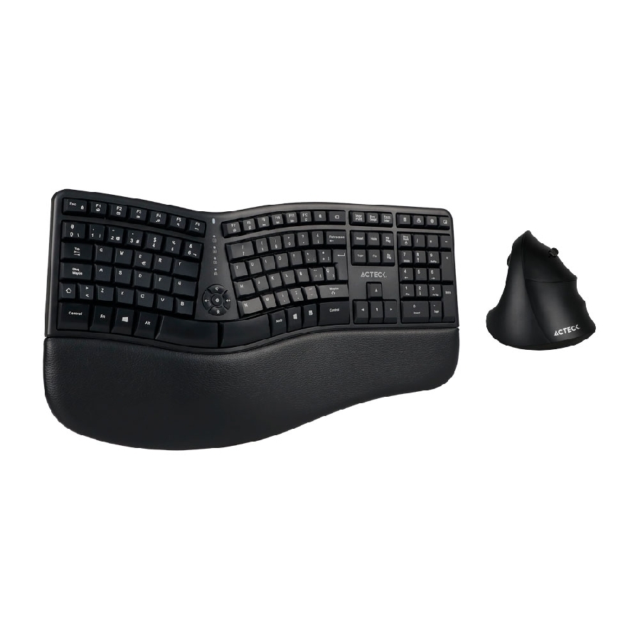 KIT ACTECK CREATOR VIRTUOS FITT MK770 / TECLADO Y MOUSE VERTICAL / INALAMBRICO / RECEPTOR USB / RECARGABLE / 118 TECLAS / ESP