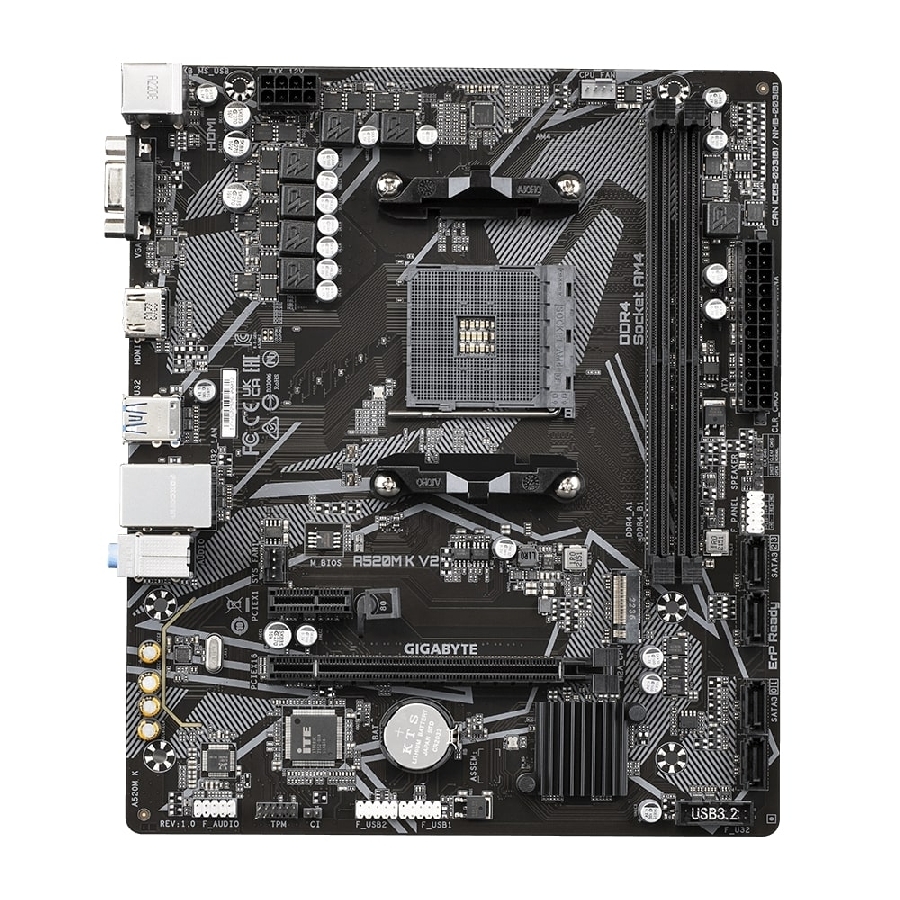 MB GIGABYTE A520 AMD S-AM4 3A GEN/2XDDR4 3200/HDMI/DVI/VGA/4XUSB 3.2/M.2/MICRO ATX/GAMA BASICA - Gigabyte
