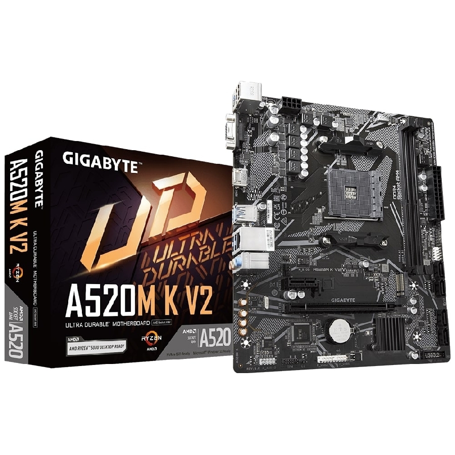 MB GIGABYTE A520 AMD S-AM4 3A GEN/2XDDR4 3200/HDMI/DVI/VGA/4XUSB 3.2/M.2/MICRO ATX/GAMA BASICA - Gigabyte