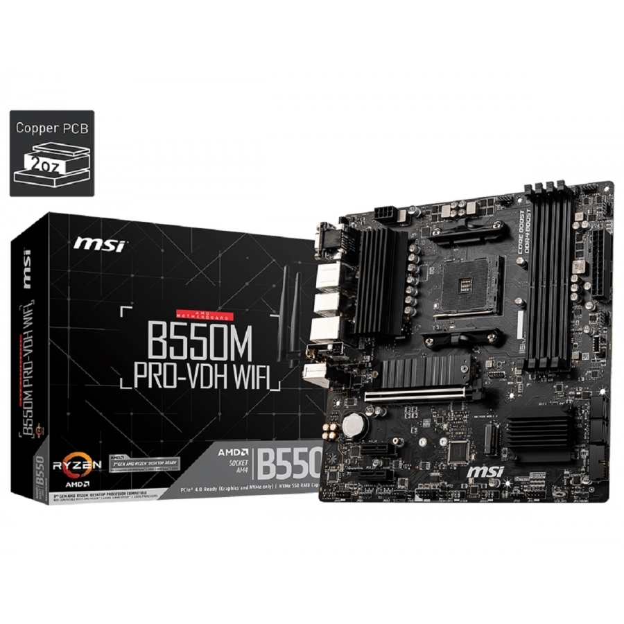 MB MSI B550 AMD S-AM4 3A GEN/4XDRR4 3200MHZ/PCIE 4.0/HDMI/DVI/4XUSB 3.2/M.2/WIFI-AC/BLUETOOTH 4.2/ MICRO ATX/GAMA MEDIA - Msi