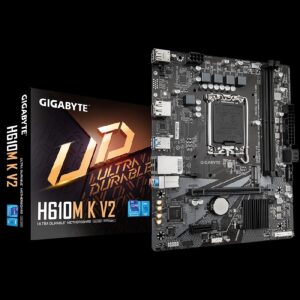 TARJETA MADRE GIGABYTE H610M K V2 / SOCKET INTEL 1700 / 2X DDR5 / HDMI / DP / PCIE X 16 / MICRO ATX / GAMA BASICA - Gigabyte
