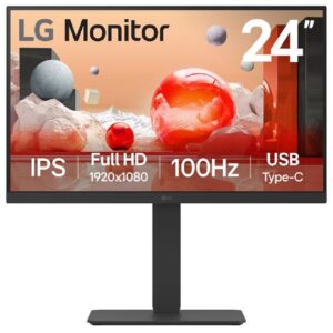 MONITOR PC LG B2B 24BA750-B FHD 24 IPS,USB-C Y RJ45,1920X1080,100HZ,16:9,BRILLO 250CD/M2,SRGB99%,TR5MS,1300:1,KVM,HDMI,DISPLA