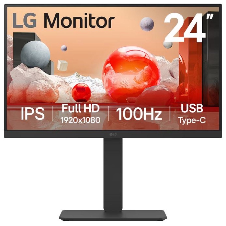 MONITOR PC LG B2B 24BA750-B FHD 24 IPS,USB-C Y RJ45,1920X1080,100HZ,16:9,BRILLO 250CD/M2,SRGB99%,TR5MS,1300:1,KVM,HDMI,DISPLA