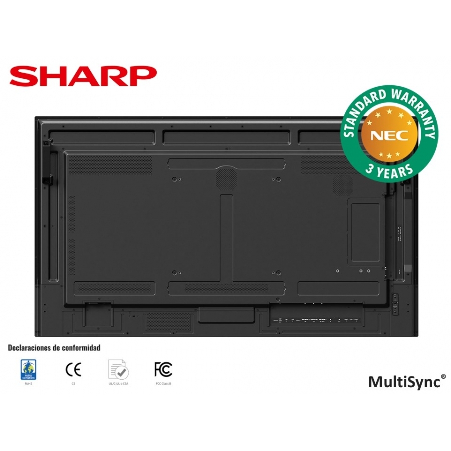 MONITOR PROFESIONAL SHARP DE 55 M552 UHD 3840 X 2160 24/7, 550 CD/M2, 8000:1, HDMI, DISPLAYPORT HDCP, USB, RJ-45, INTEL SDM