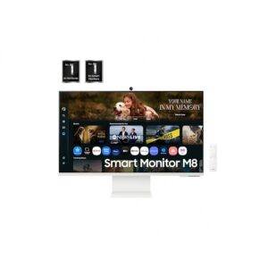 MONITOR LED SAMSUNG 32 PULGADAS /SMART MONITOR M8 /4K (3840 X 2160)/ VA/ PLANO /HDMI / BT / WIFI/ USB-C/ WEB CAM/ 60 HZ /BLAN