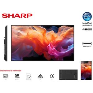 MONITOR PROFESIONAL SHARP 75 PN-E759 UHD 3840 X 2160 16/7, 350 CD/M2, 12001, 2 HDMI, USB-C HDCP, RJ-45 - Sharp Display