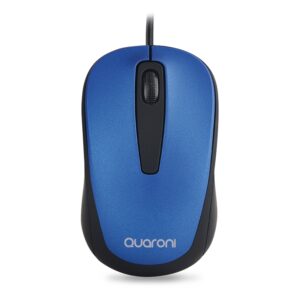 MOUSE OPTICO QUARONI ALAMBRICO COLOR AZUL 1200 DPI - Quaroni