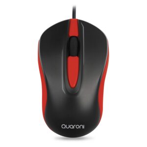MOUSE OPTICO QUARONI ALAMBRICO COLOR ROJO 1200 DPI - Quaroni