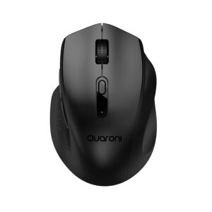 MOUSE INALAMBRICO ERGONMICO CON TEXTURA QUARONI 5 SCROLL/RECEPTOR 2.4 GHZ/800 – 2400 DPI/PTICO/4 NIVELES/NEGRO - Quaroni