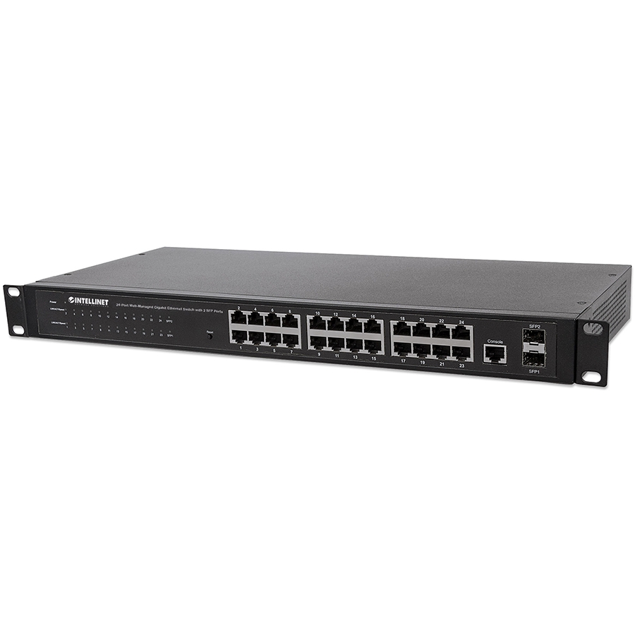 SWITCH,INTELLINET,560917, GB 24 PTOS 19 ,ADMIN + 2 SFP