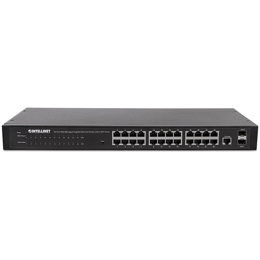 SWITCH,INTELLINET,560917, GB 24 PTOS 19 ,ADMIN + 2 SFP