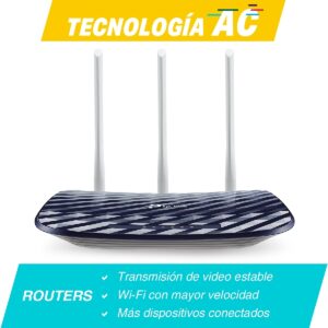 ROUTER | TP-LINK | ARCHER C20W | WISP | AC750 | DUAL BAND 2.4GHZ A 300MBPS Y 5GHZ A 433MBPS | 4 PUERTOS LAN 10/100 1 PUERTO W