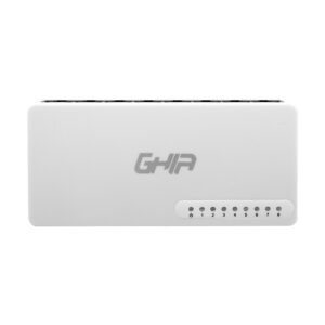 SWITCH GHIA 8 PUERTOS RJ45 10/100 MBPS NO ADMINISTRABLE AUTO MDI/MDIX HALF FULL DUPLEX - Ghia