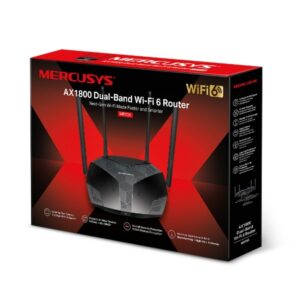 ROUTER | MERCUSYS | MR70X | WIFI 6 | AX1800 DUAL BAND 1201 MBPS EN 5GHZ Y 574 MBPS EN 2.4 GHZ, 1 PUERTO WAN GIGABIT + 3 PUERT
