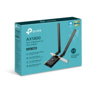 TARJETA DE RED PCIE | TP-LINK | ARCHER TX20E | WIFI 6 | AX1800 | BLUETHOOTH 5.2 | (5GHZ) 1201 MBPS | (2.4 GHZ) 574 MBPS - TP-