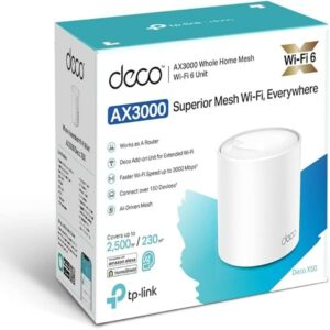 ROUTER | TP-LINK | DECO X10 (1-PACK) | MESH | WIFI 6 | AX1500 | 2 PUERTOS GIGABIT | CONECTA HASTA 120 DISPOSITIVOS - TP-LINK