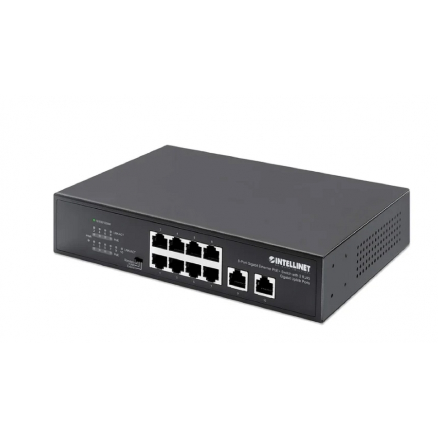 POE SWITCH ,INTELLINET,561402, GB 8 PTOS 32W/PTO, 120W, + 2 RJ45