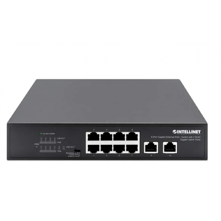 POE SWITCH ,INTELLINET,561402, GB 8 PTOS 32W/PTO, 120W, + 2 RJ45