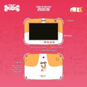 TABLET GHIA 7 KIDS/A50 QUADCORE/1GB RAM/16GB /2CAM/WIFI/BLUETOOTH/2500MAH/ANDROID 9 /PERRITO - Ghia