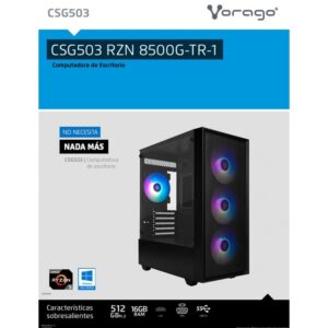 COMPUTADORA VORAGO CSG503 RYZEN 5 8500G 16GB 512GB M.2 NODVD 600W WIN TRIAL - Vorago