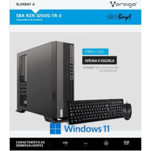 COMPUTADORA VORAGO SLIMBAY A RZN 3200G 8GB 240GB SSD NODVD WIN TRIAL KM-302