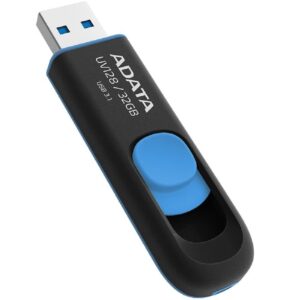 MEMORIA ADATA 32GB USB 3.2 UV128 RETRACTIL NEGRO-AZUL (AUV128-32G-RBE) - Adata