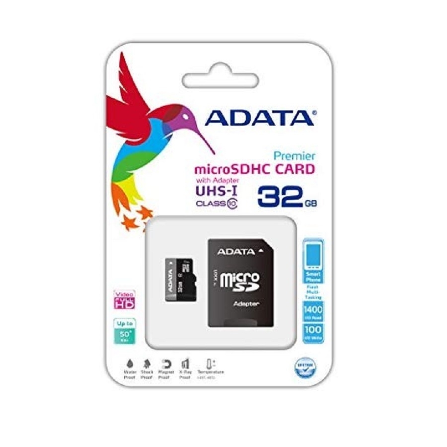 MEMORIA ADATA MICRO SDHC 32GB UHS-I CLASE 10 C/ADAPTADOR AUSDH32GUICL10-RA1 - Adata