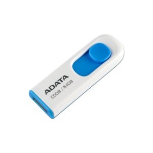MEMORIA ADATA 64GB USB 2.0 C008 RETRACTIL BLANCO-AZUL (AC008-64G-RWE) - Adata
