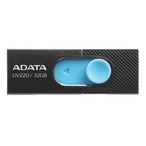 MEMORIA ADATA 32GB USB 2.0 UV220 RETRACTIL NEGRO-AZUL (AUV220-32G-RBKBL) - Adata