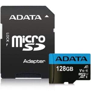 MEMORIA ADATA MICRO SDXC/SDHC 128GB UHS-I 100MB/25MB CLASE 10 V10 A1 C/ADAPTADOR AUSDX128GUICL10A1-RA1 - Adata