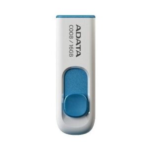 MEMORIA ADATA 16GB USB 2.0 C008 RETRACTIL BLANCO-AZUL (AC008-16G-RWE) - Adata