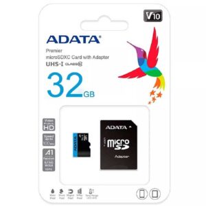 MEMORIA ADATA MICRO SDXC/SDHC 32GB UHS-I 100MB/25MB CLASE 10 V10 A1 C/ADAPTADOR AUSDH32GUICL10A1-RA1 - Adata