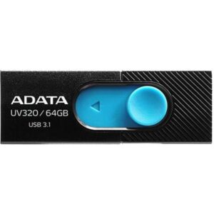 MEMORIA ADATA 64GB USB 3.2 UV320 RETRACTIL NEGRO-AZUL (AUV320-64G-RBKBL) - Adata