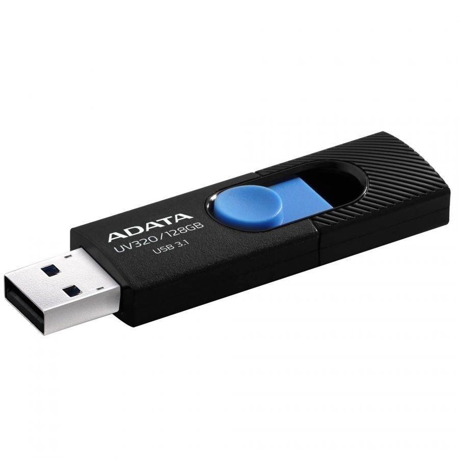 MEMORIA ADATA 128GB USB 3.2 UV320 RETRACTIL NEGRO-AZUL (AUV320-128G-RBKBL) - Adata
