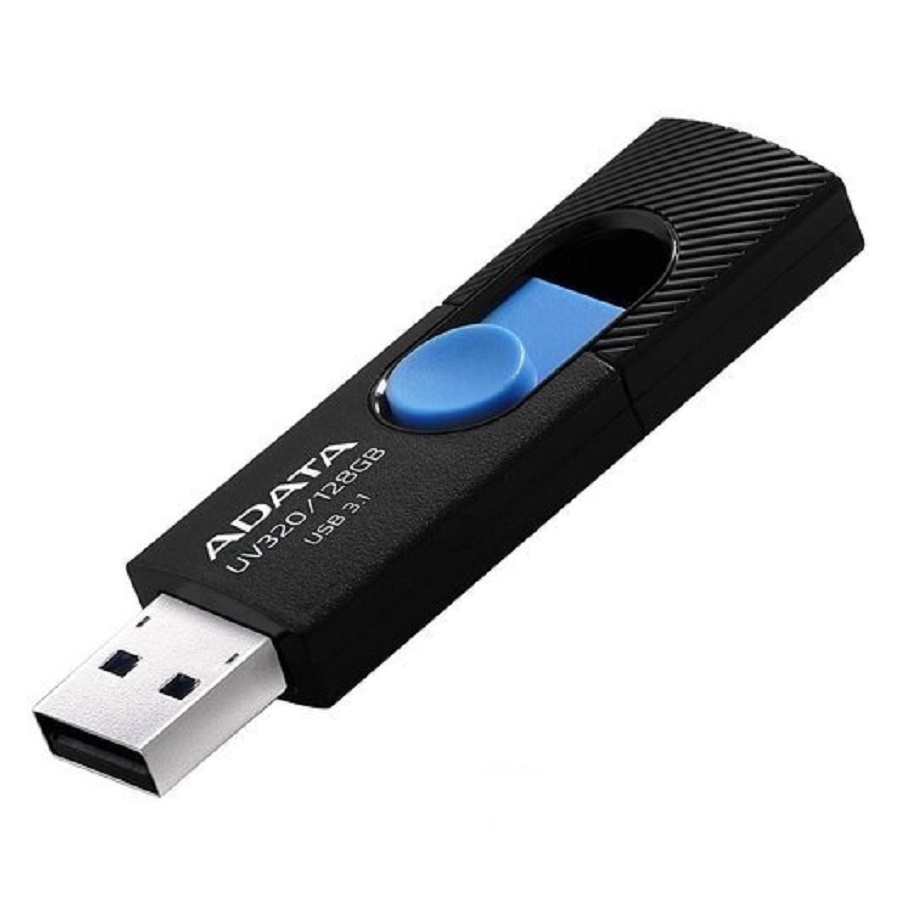 MEMORIA ADATA 128GB USB 3.2 UV320 RETRACTIL NEGRO-AZUL (AUV320-128G-RBKBL) - Adata
